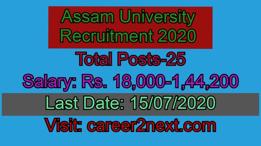 Assam University Recruitment 2020