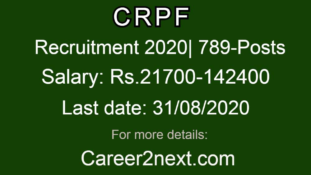 CRPF Recruitment 2020