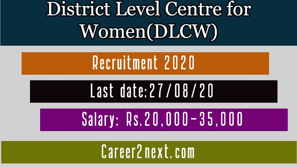DLCW Recruitment 2020| 03-Women Welfare Officer & District Coordinator post