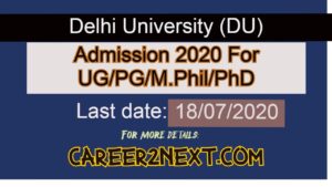 Delhi University Admission 2020