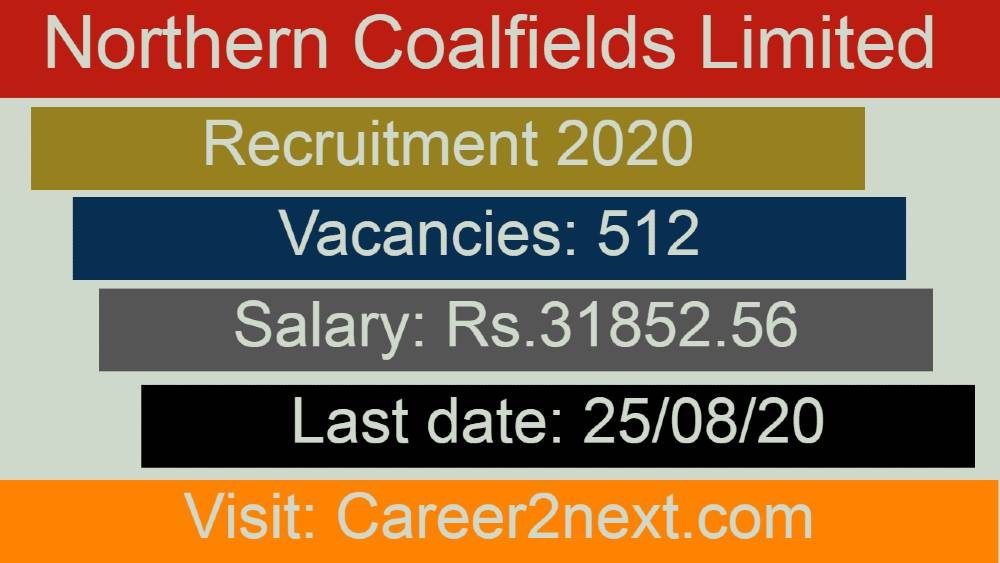 NCL Recruitment 2020- 512 Posts, Last date: 25/08/20