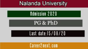 Nalanda University Admission 2020 for PG & Ph.D. Last date Extended