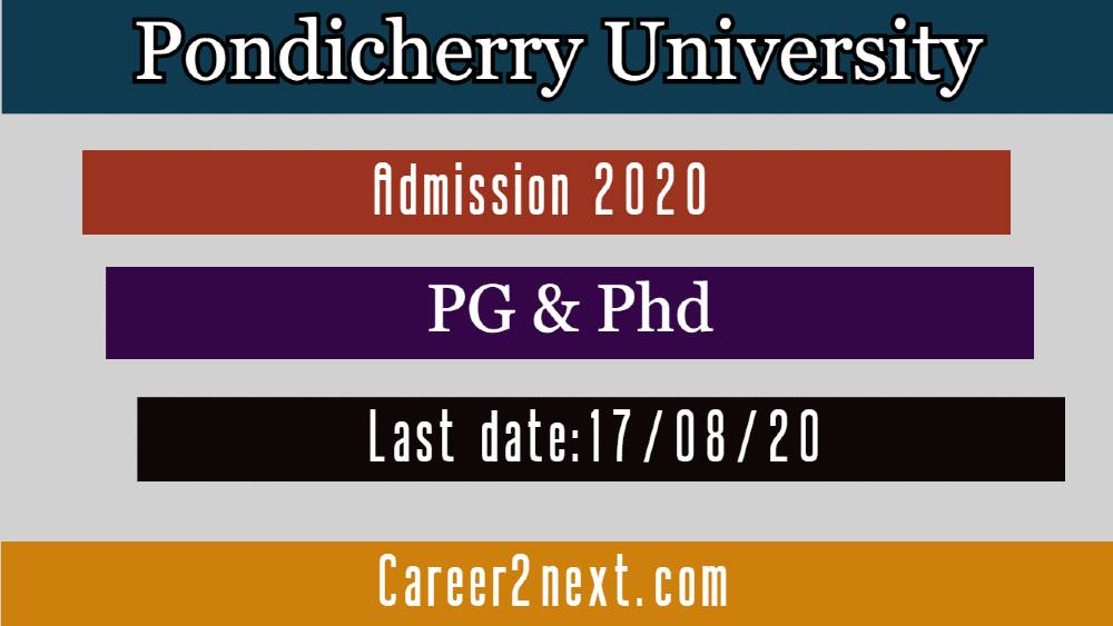 Pondicherry University Admission 2020