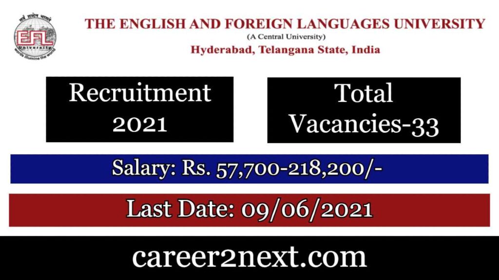 EFL University Recruitment 2021
