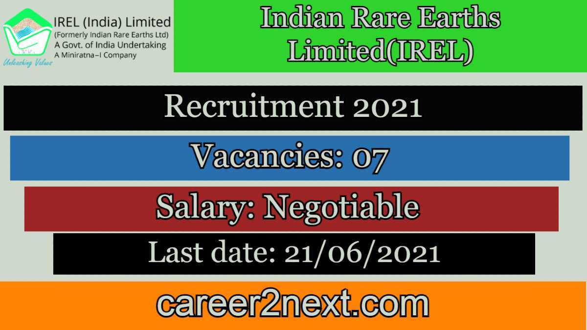 IREL Recruitment 2021-07 Posts