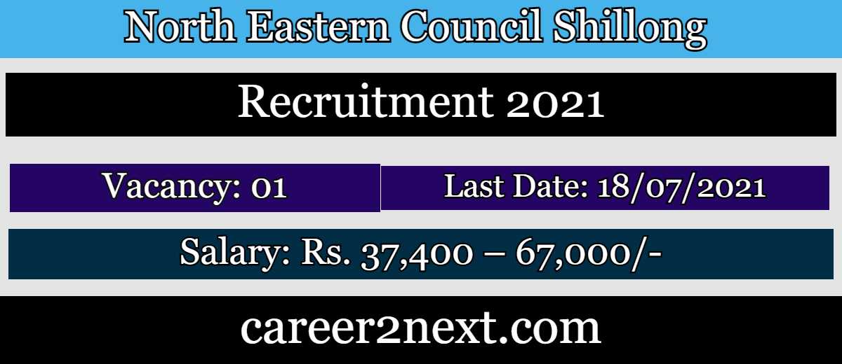 North Eastern Council Recruitment 2021