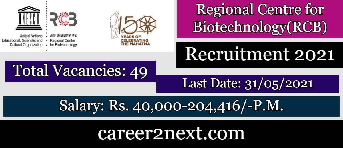 RCB Recruitment 2021-49 posts