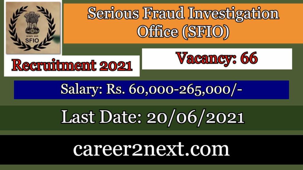 SFIO Recruitment 2021