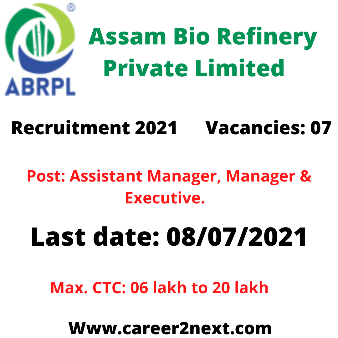 Assam Bio Refinery Recruitment 2021 | 07- Posts