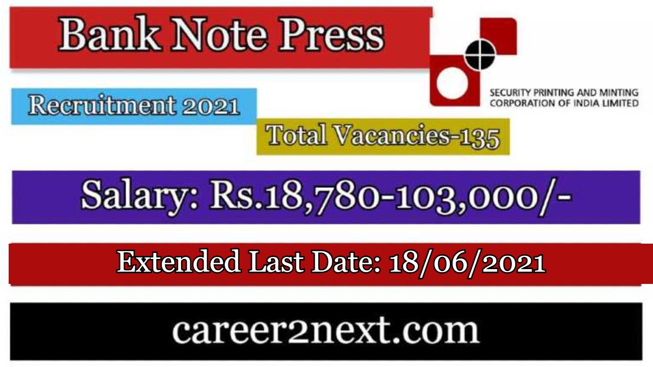Bank Note Press Recruitment 2021