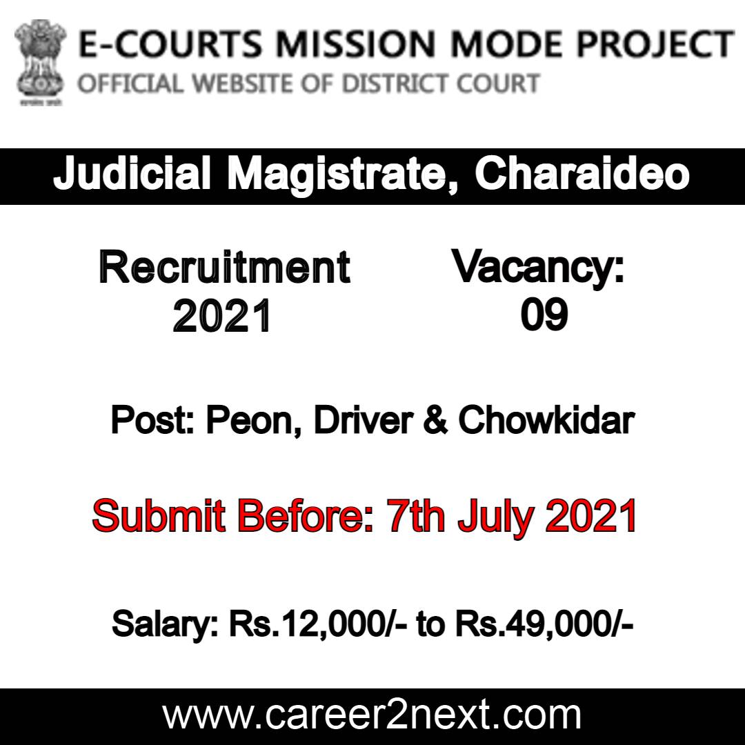 Charaideo Judiciary Recruitment 2021 |09-Peon, Driver & Chowkidar