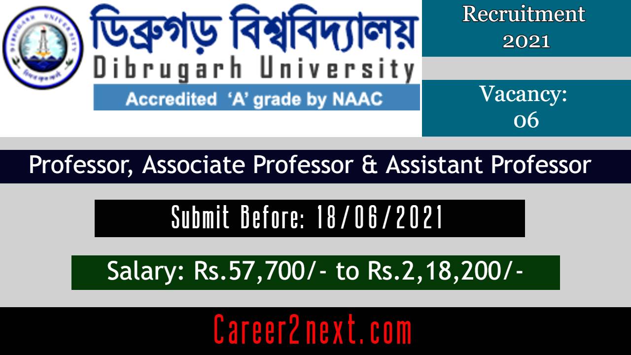Dibrugarh University Recruitment 2021