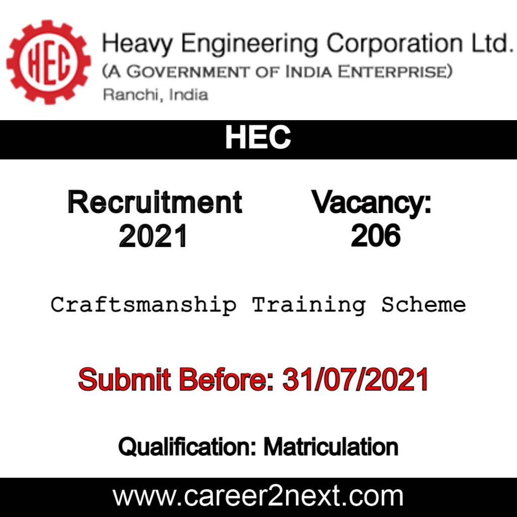HEC Recruitment 2021