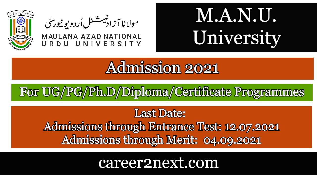 MANUU Admission 2021