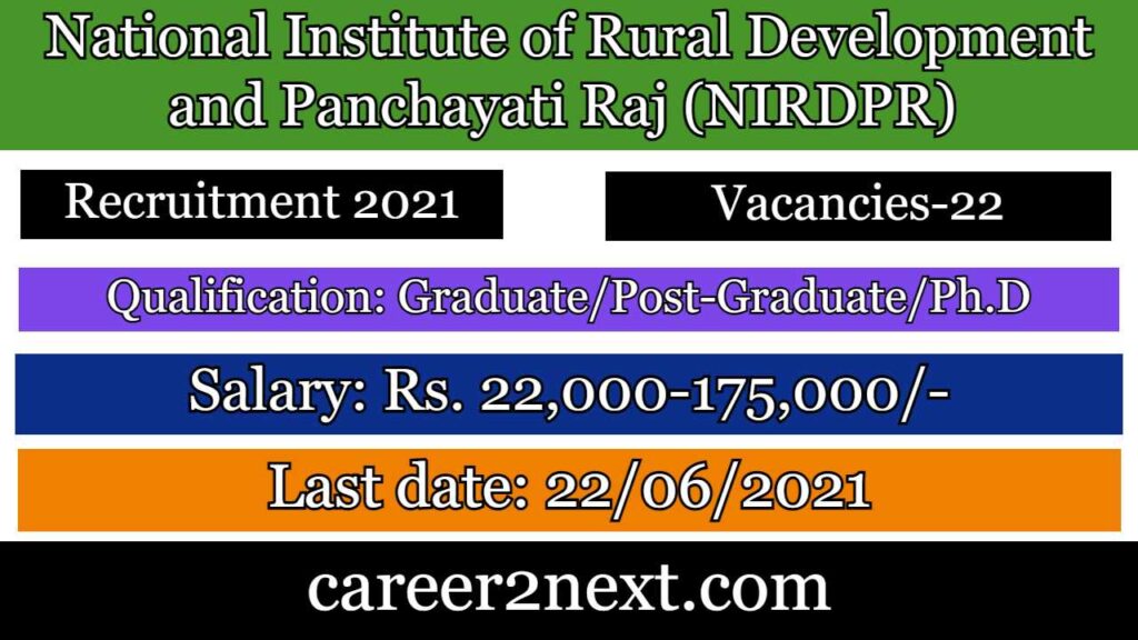 NIRDPR Recruitment 2021