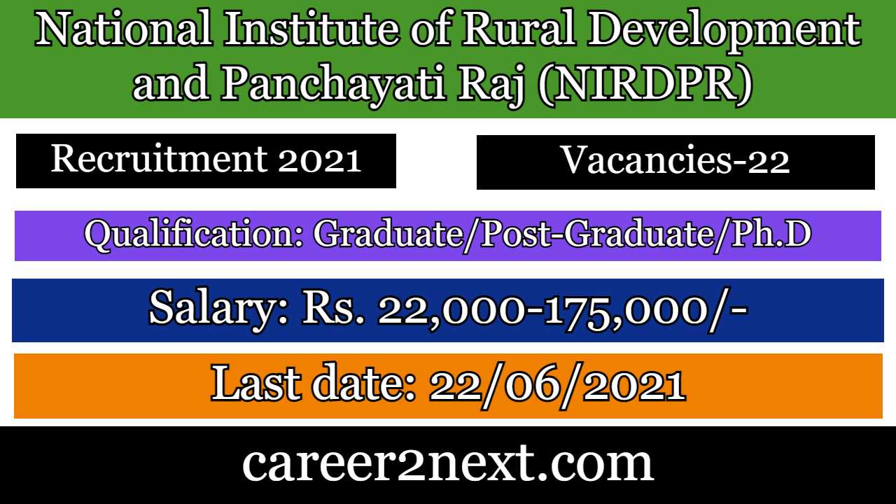 NIRDPR Recruitment 2021