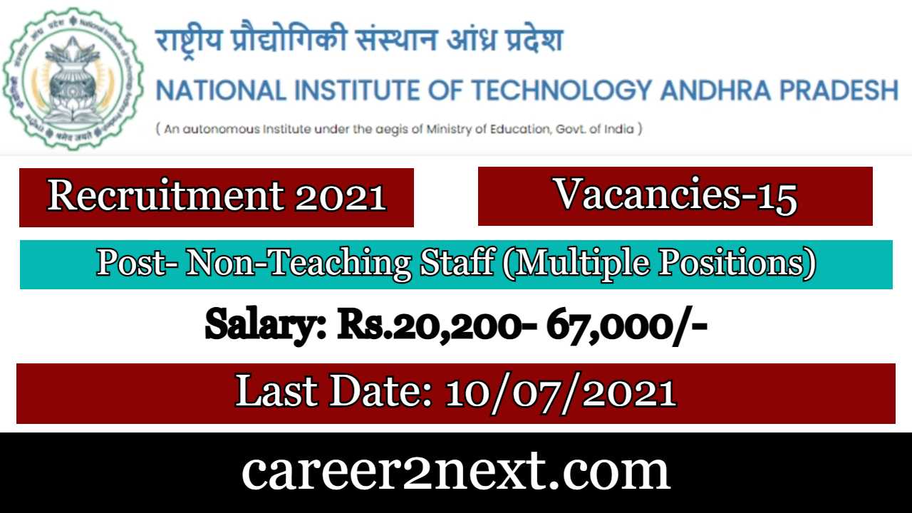 NIT Andhra Pradesh Recruitment 2021 – 15 Posts