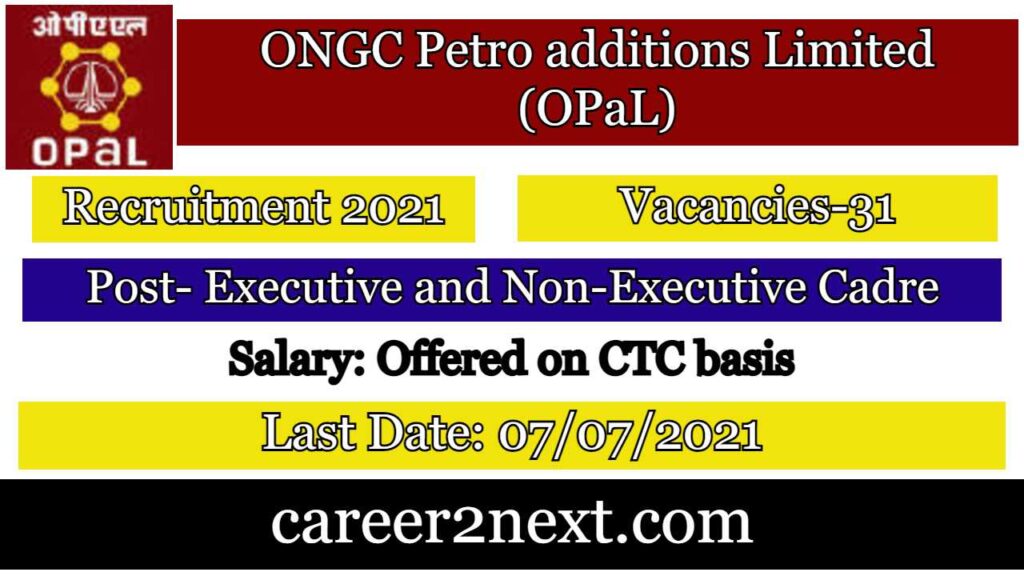 ONGC OPAL Recruitment 2021