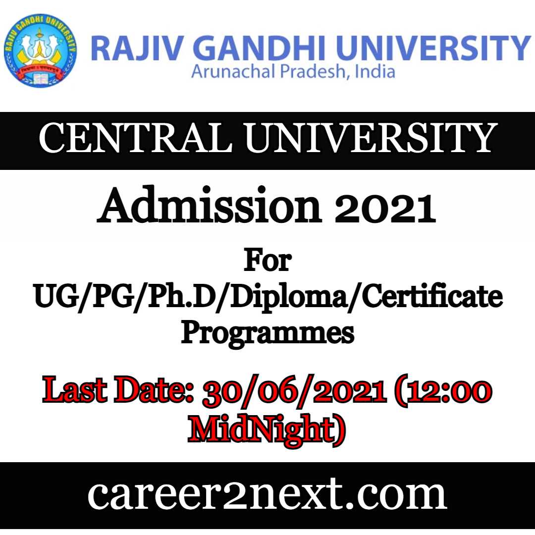 Rajiv Gandhi University Admission 2021