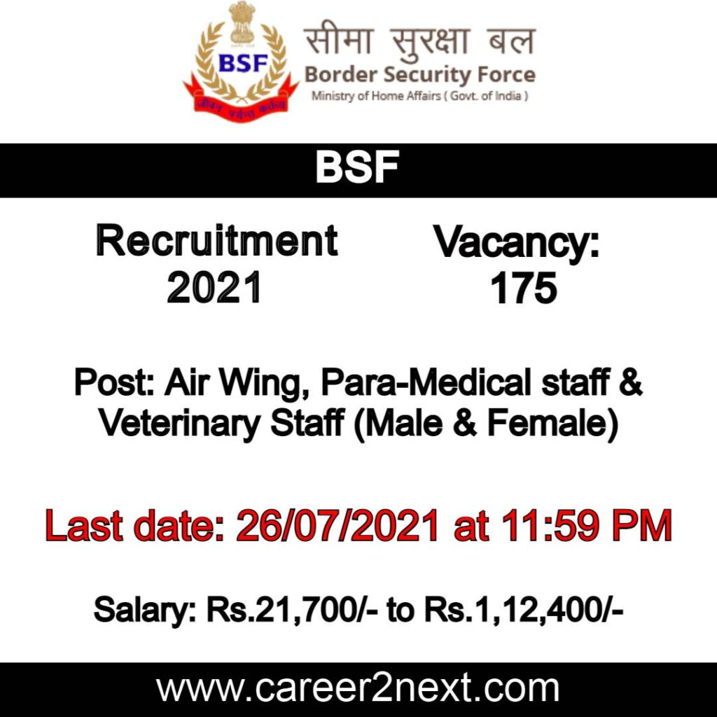 Border Security Force Recruitment 2021