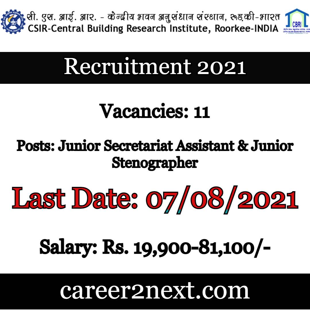 CBRI Recruitment 2021