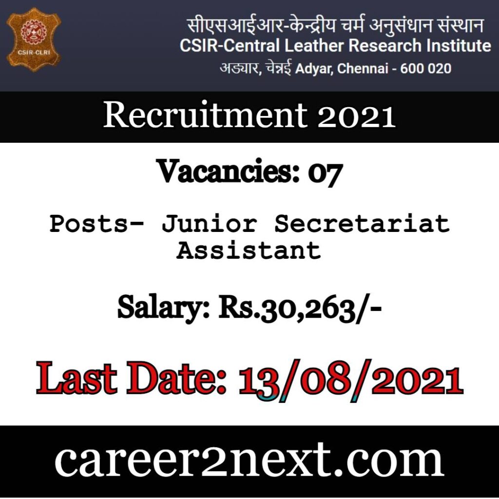 CLRI Recruitment 2021