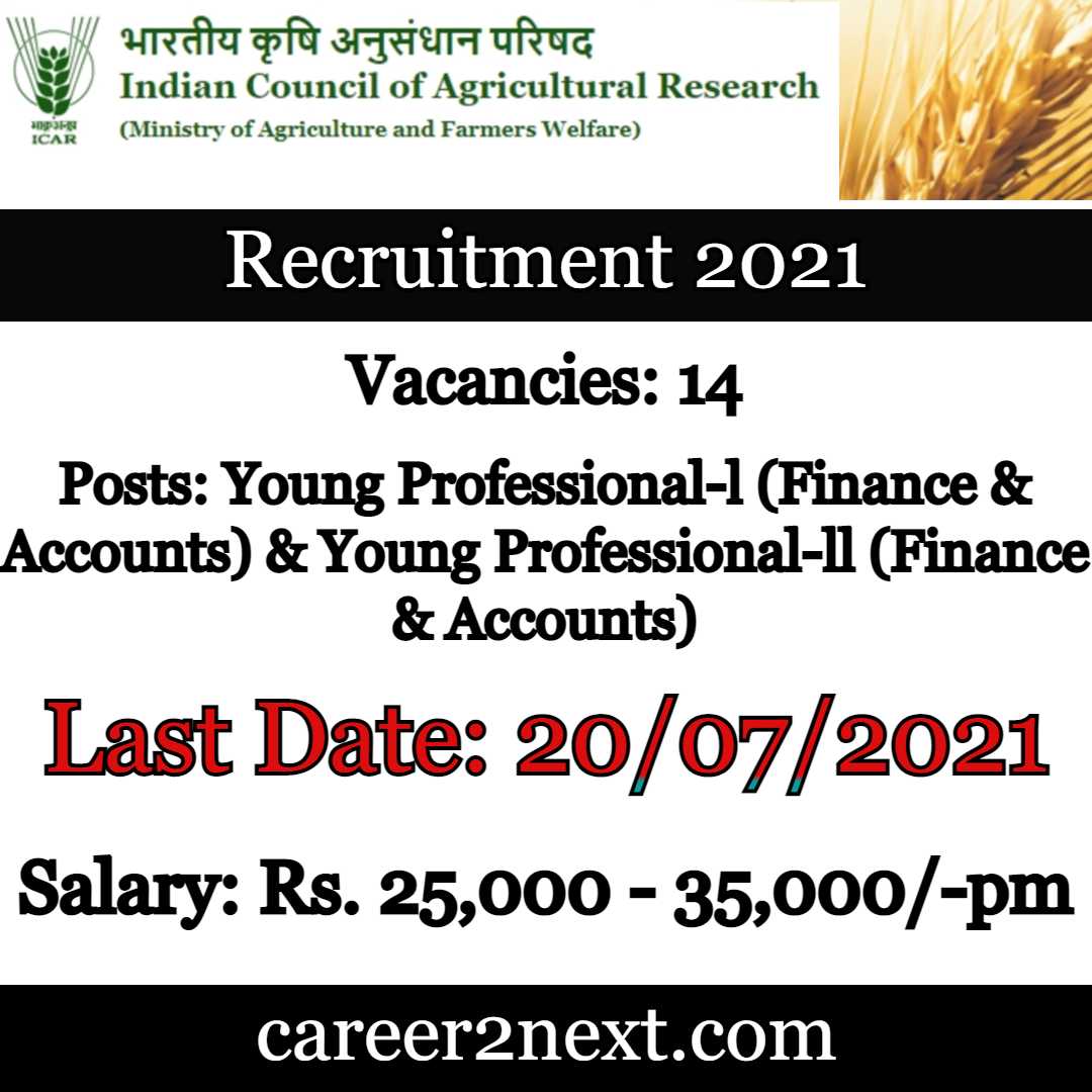 ICAR Recruitment 2021