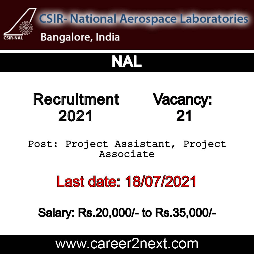 CSIR-NAL Recruitment 2021 | 21-Posts