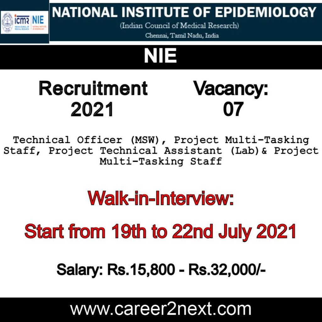 NIE Recruitment 2021