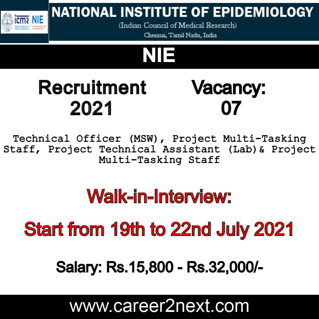 NIE Recruitment 2021 |07-Posts