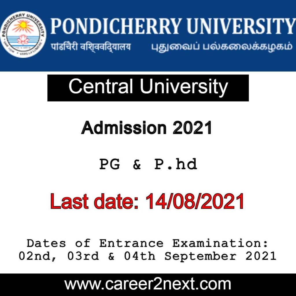 Pondicherry University Admission 2021 Image
