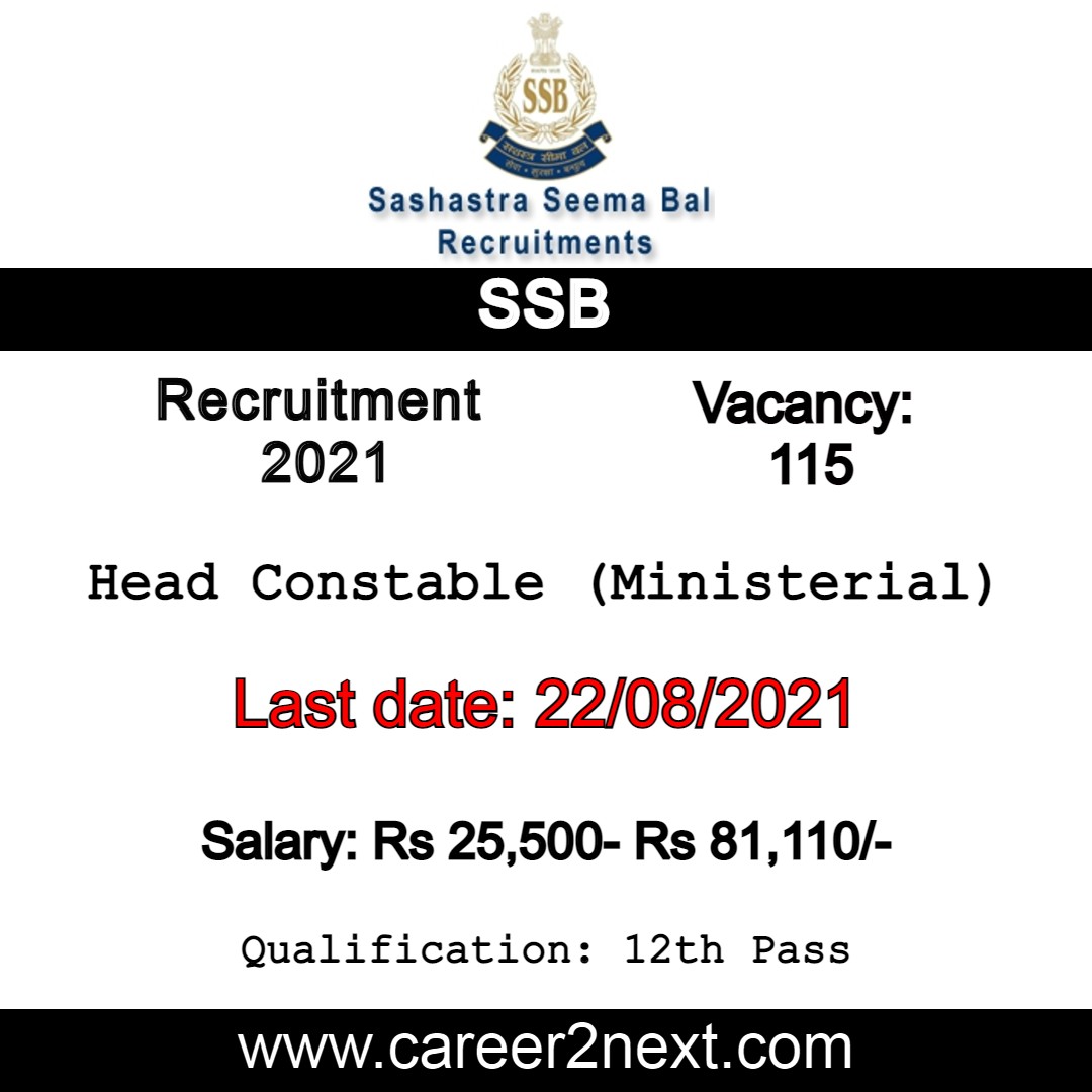 SSB Head Constable Recruitment 2021 Image
