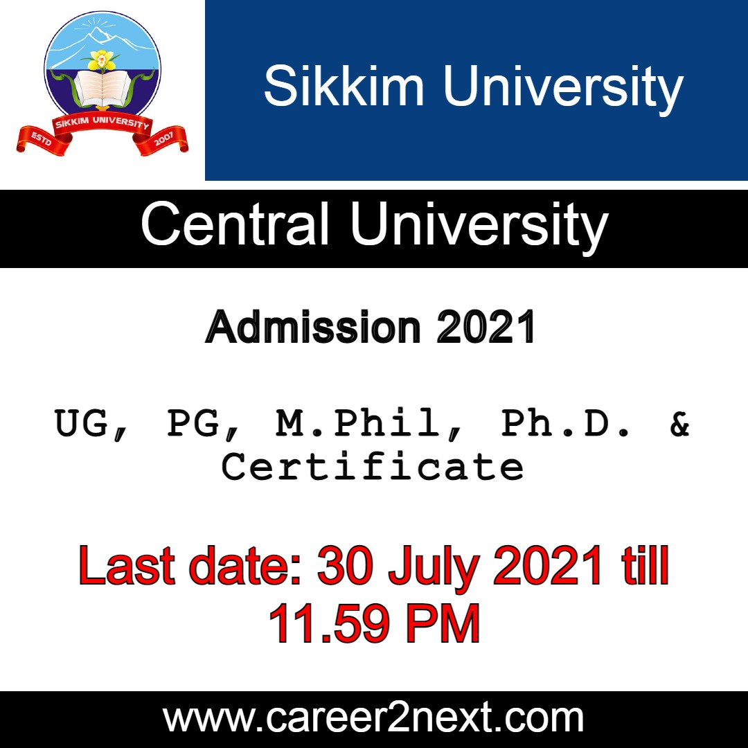 Sikkim University Admission 2021