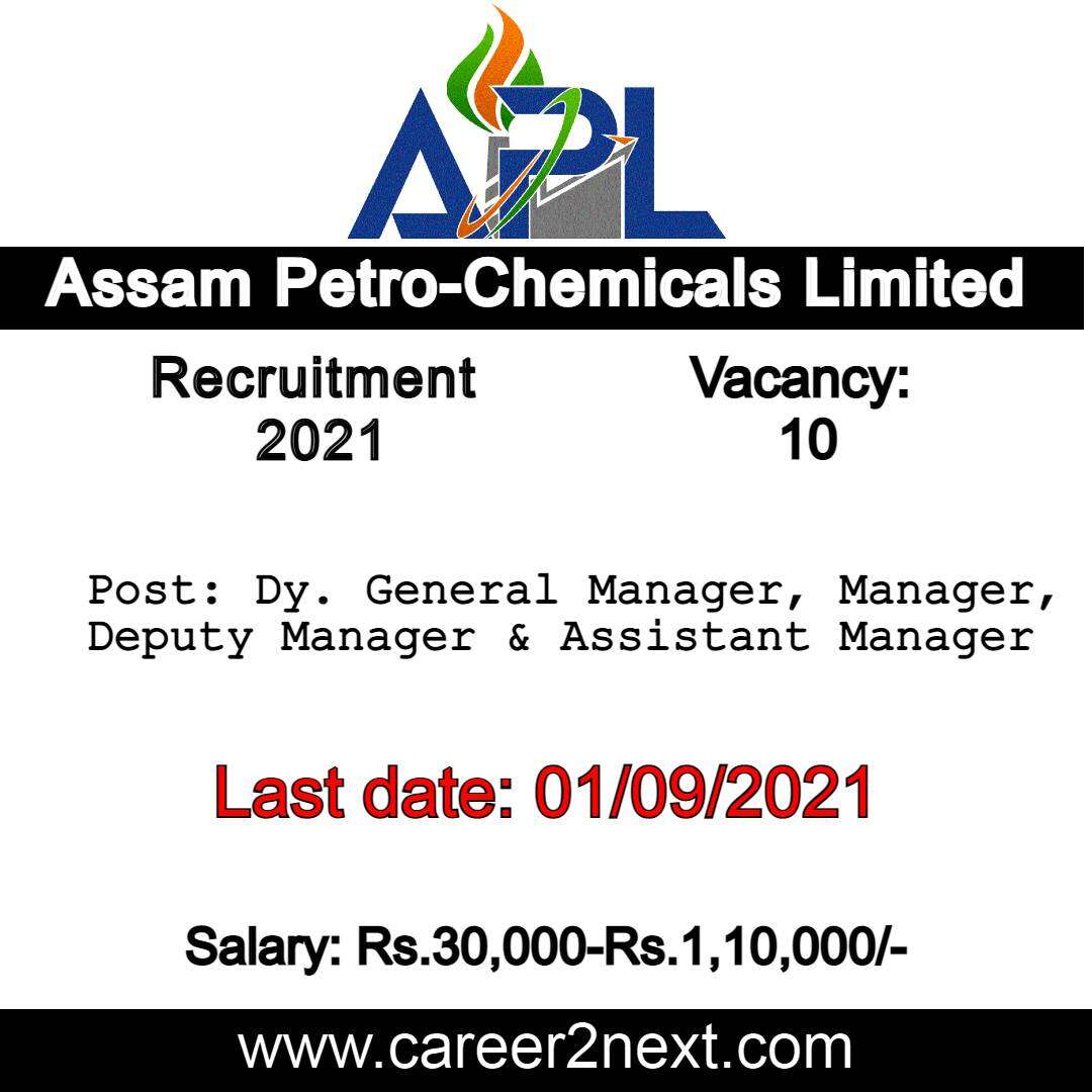 APL Namrup Recruitment 2021 |10 Manager Posts