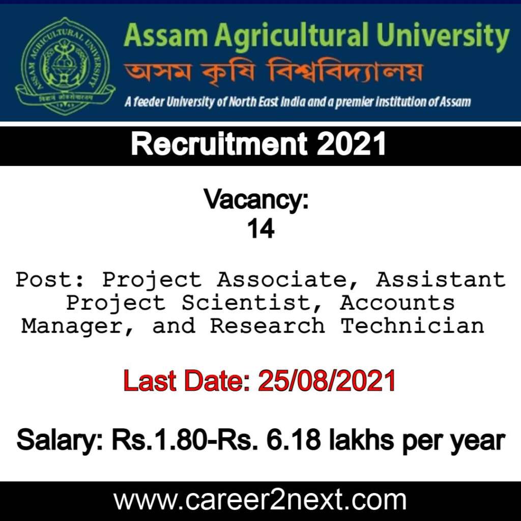 AAU Jorhat Recruitment 2021 Image
