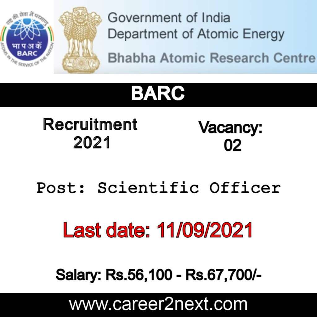 BARC Recruitment 2021 Image