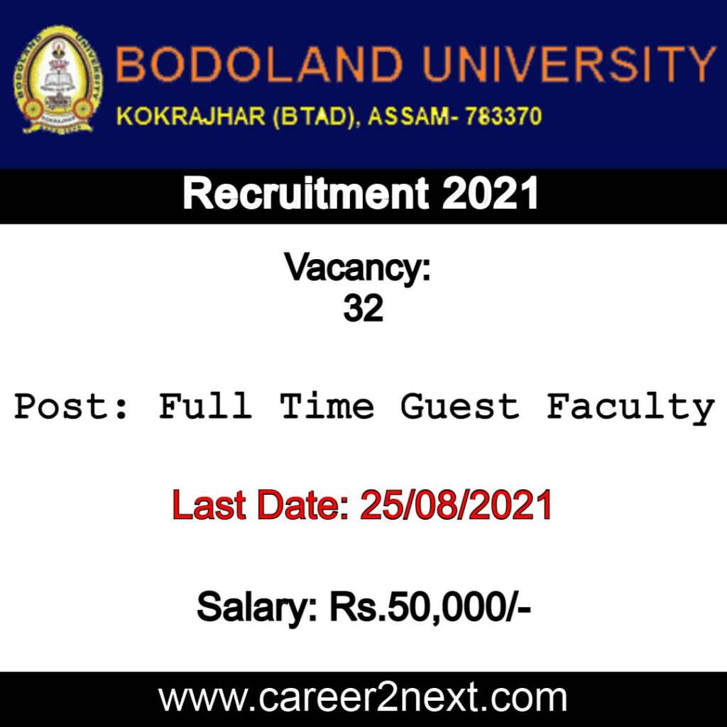 Bodoland University Recruitment 2021