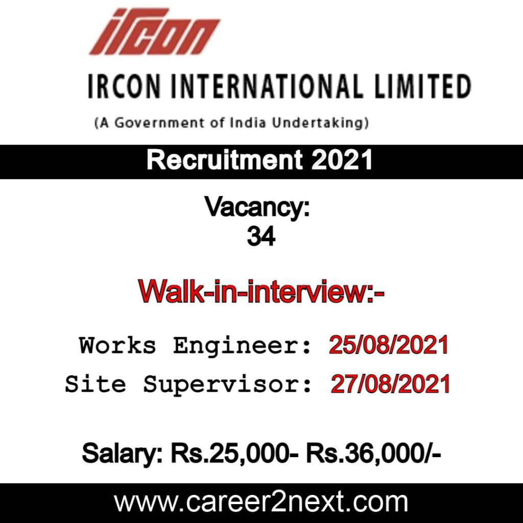 IRCON Recruitment 2021 Image