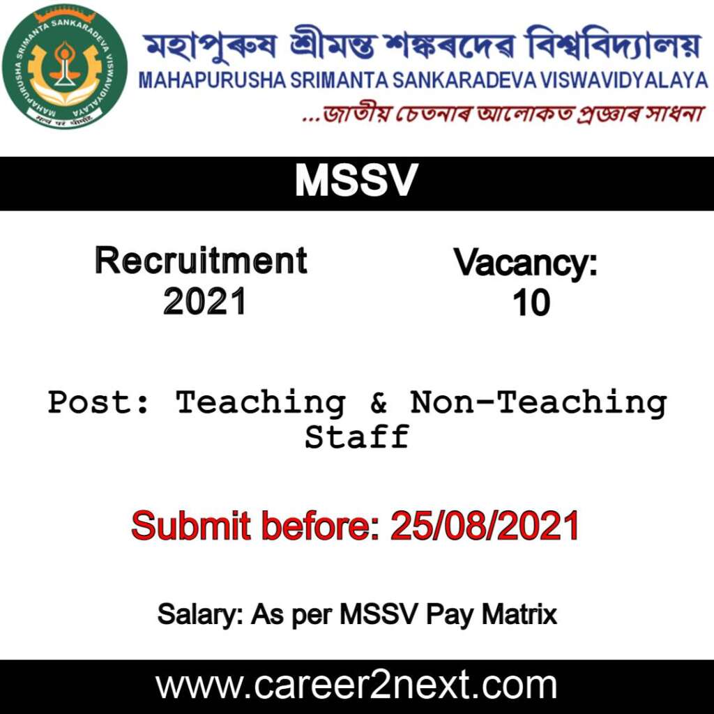 MSSV Assam Recruitment 2021 Image