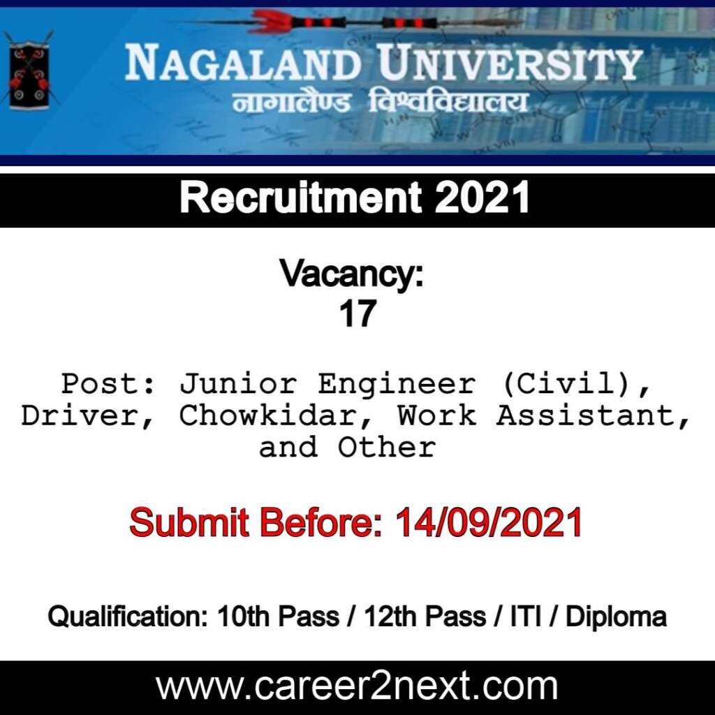Nagaland University Recruitment 2021 Image