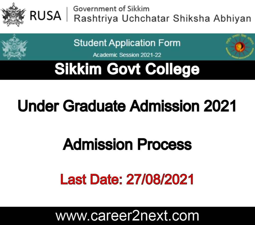 Sikkim Govt College Admission 2021 Image