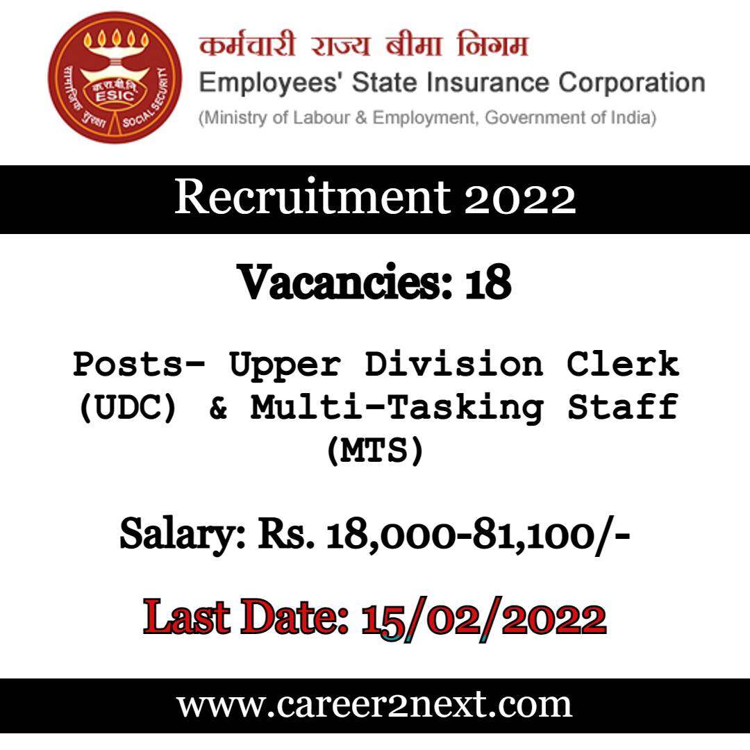 ESIC Guwahati Recruitment 2022 – 18 Posts