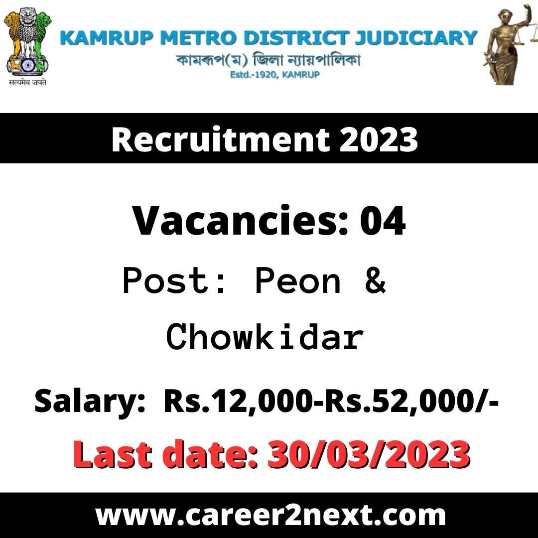 Judiciary Recruitment 2023 | 04 Peon & Chowkidar Posts