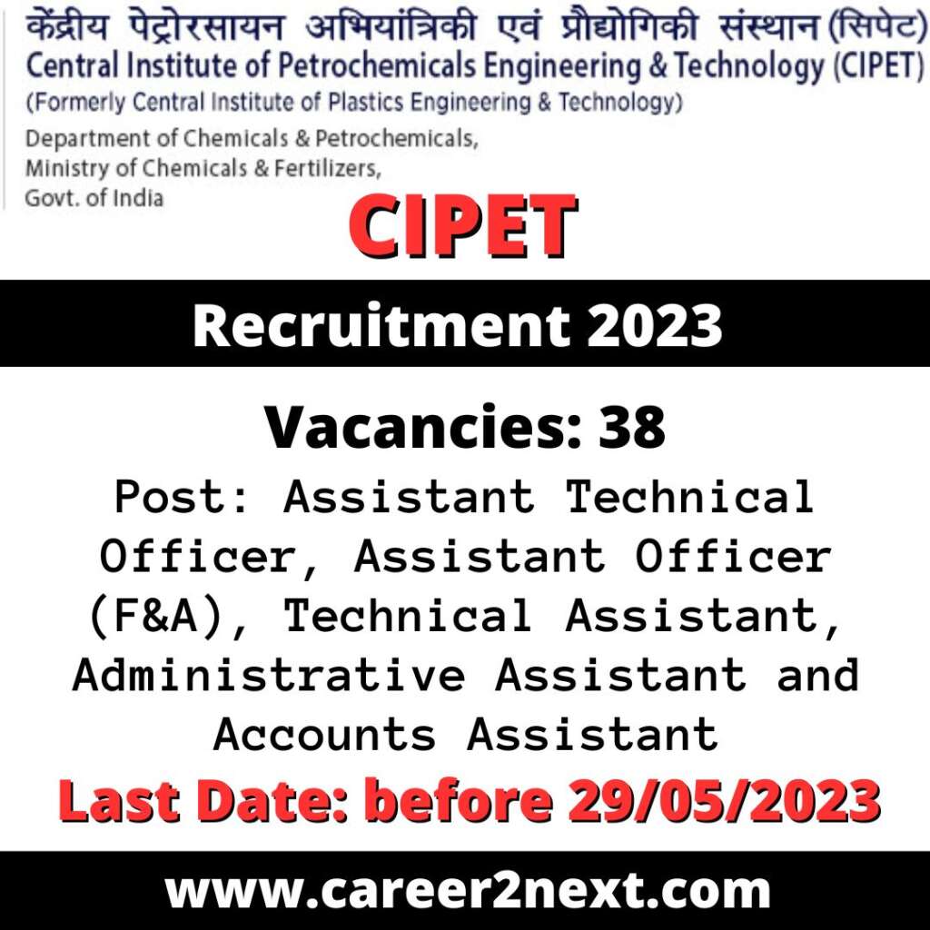 CIPET Recruitment 2023