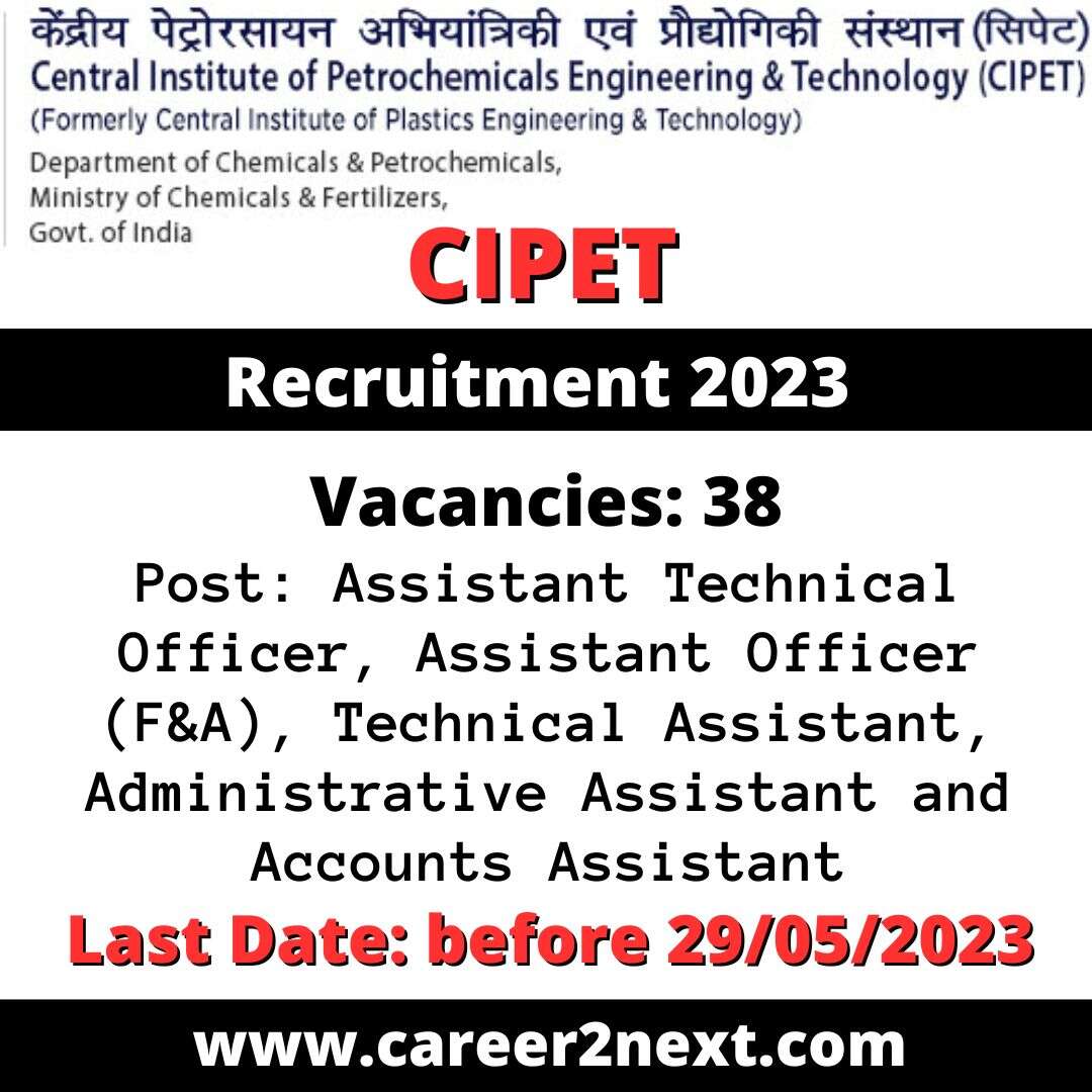 CIPET Recruitment 2023