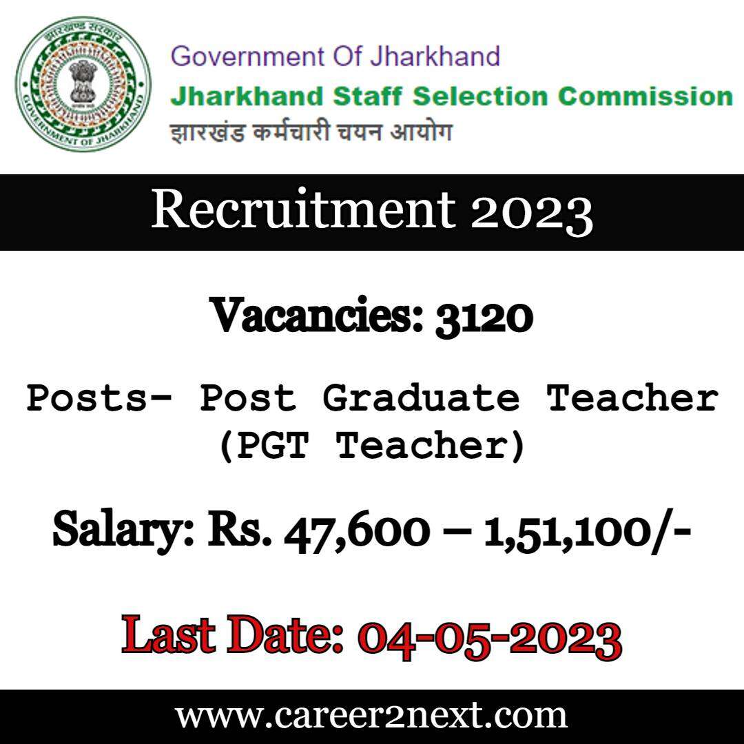 Jharkhand PGT Teacher Recruitment 2023 – 3120 Posts