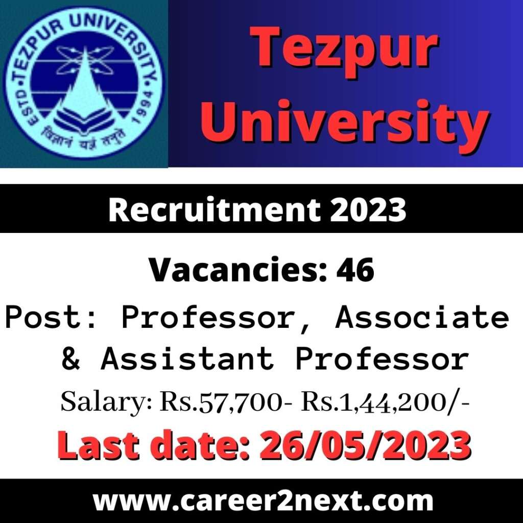 Tezpur University Recruitment 2023