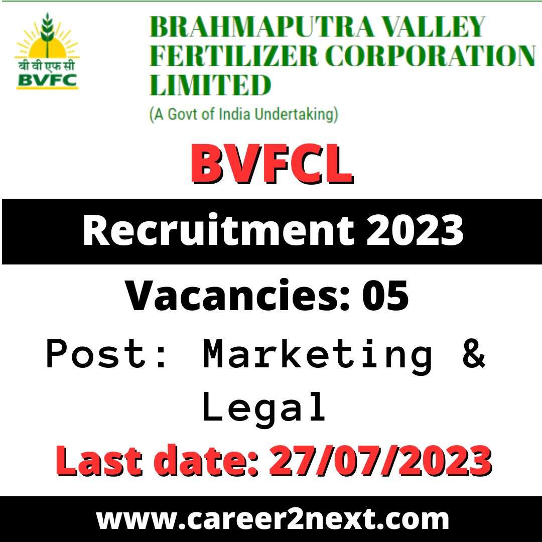 BVFCL Recruitment 2023 | 5 Marketing & Legal Posts