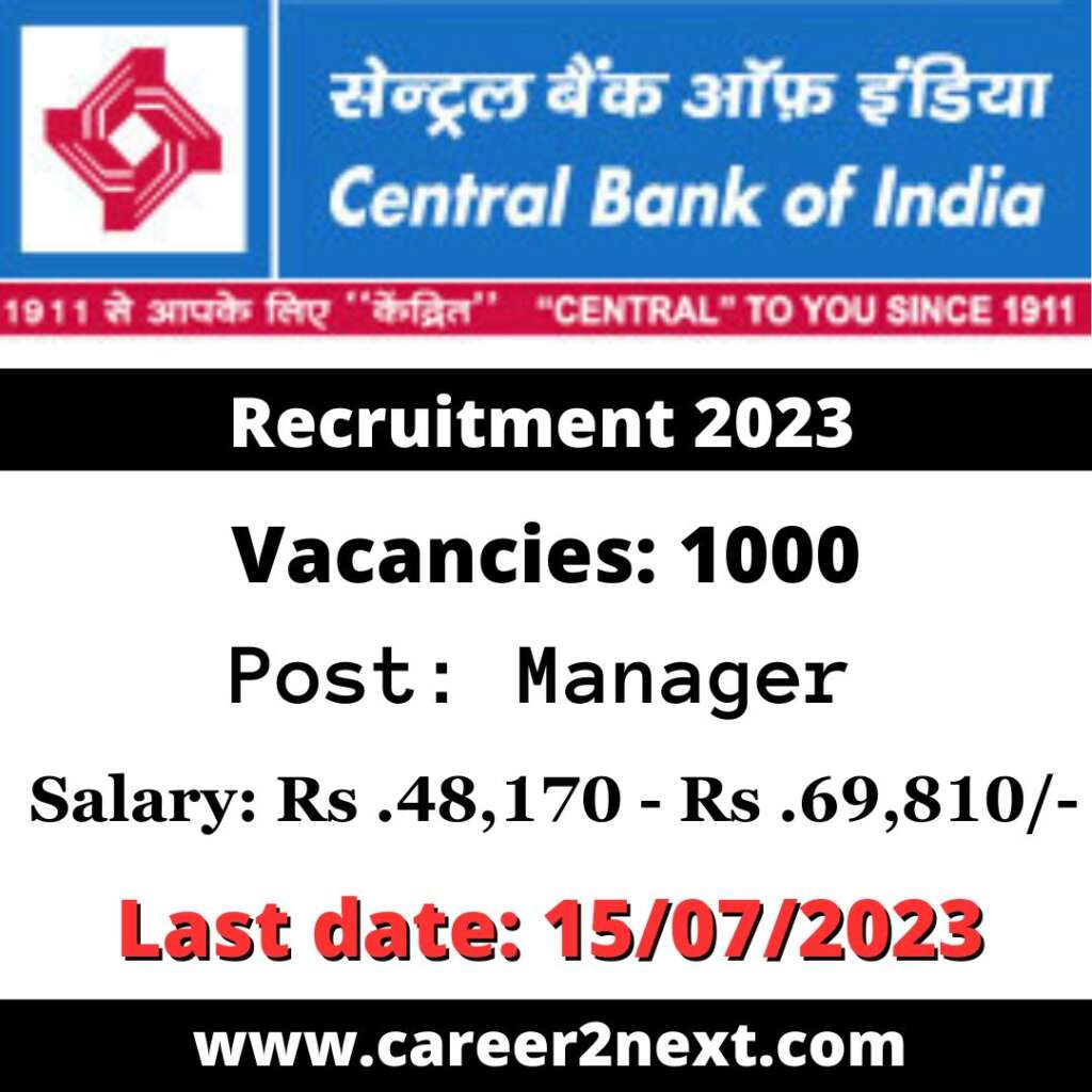 Central Bank Of India Recruitment 2023