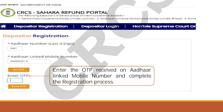 CRCS Refund Portal Apply online Process